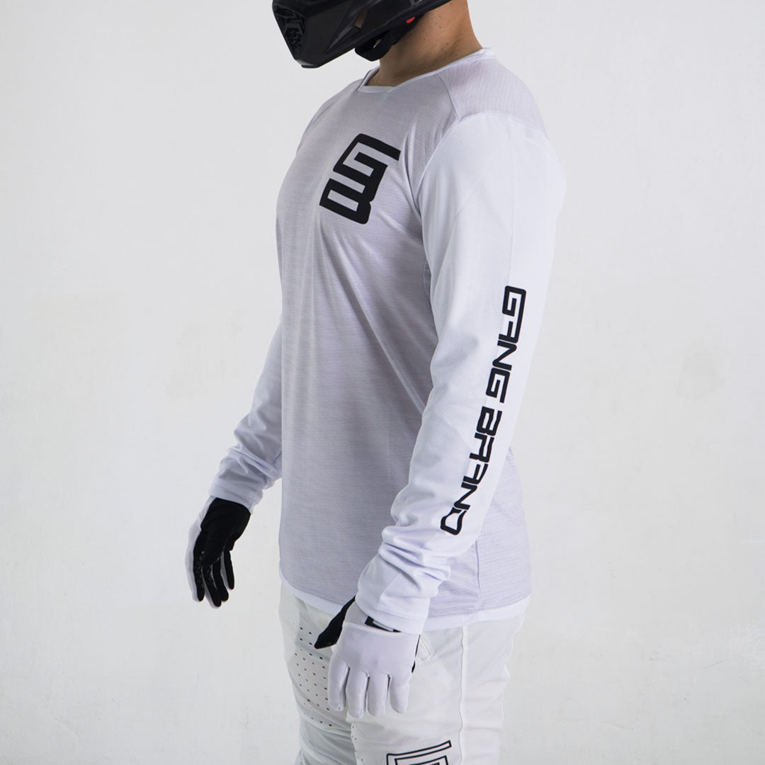 Jersey GangBrand MTB Manga Larga Blanco