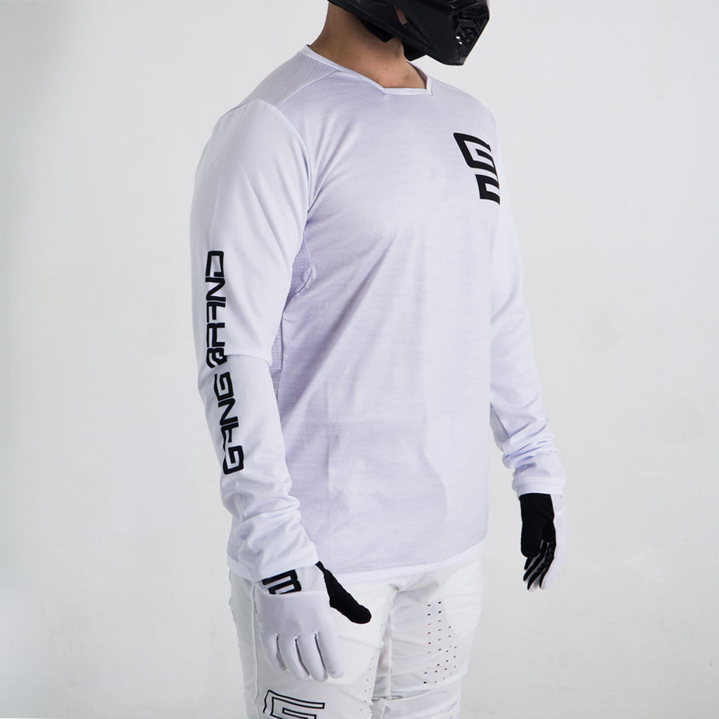 Jersey GangBrand MTB Manga Larga Blanco