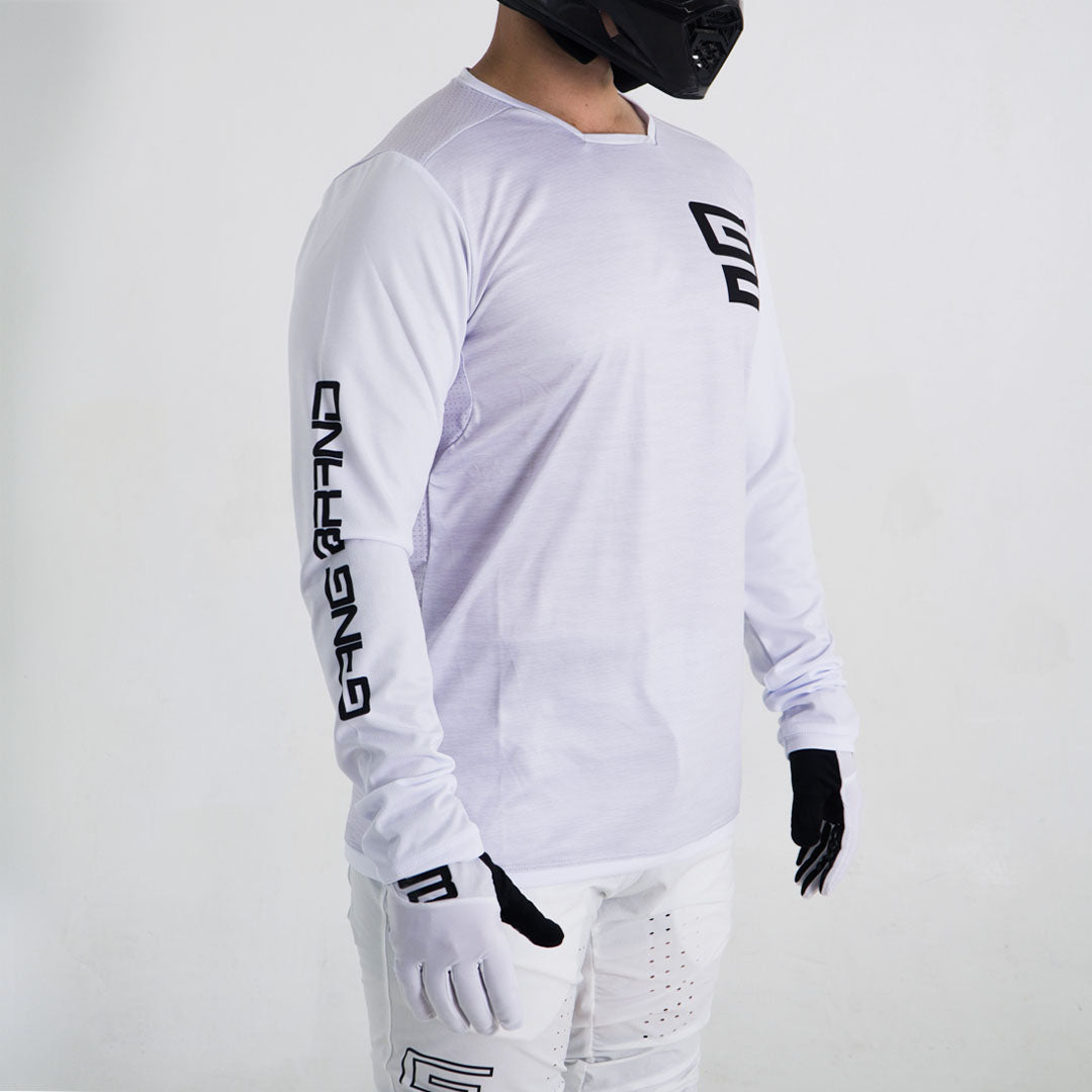 Jersey GangBrand MTB Manga Larga Blanco