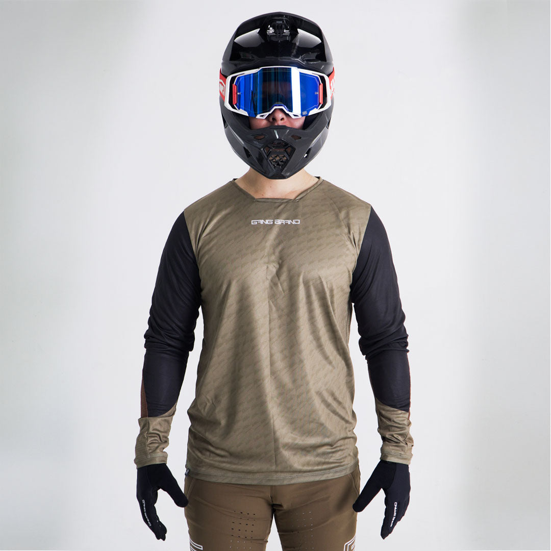 Jersey Gangbrand MTB Manga Larga Verde Olivo