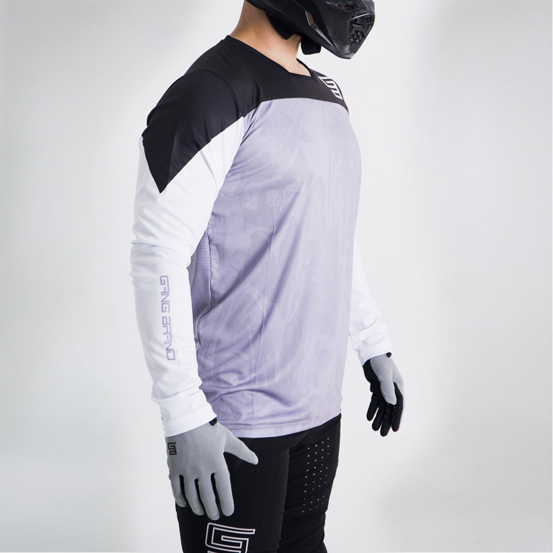 Jersey GangBrand MTB Manga Larga Gris Claro