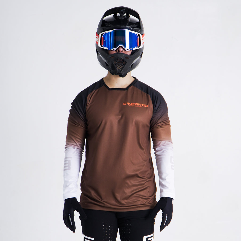 Jersey GangBrand MTB Manga Larga Café Degradado
