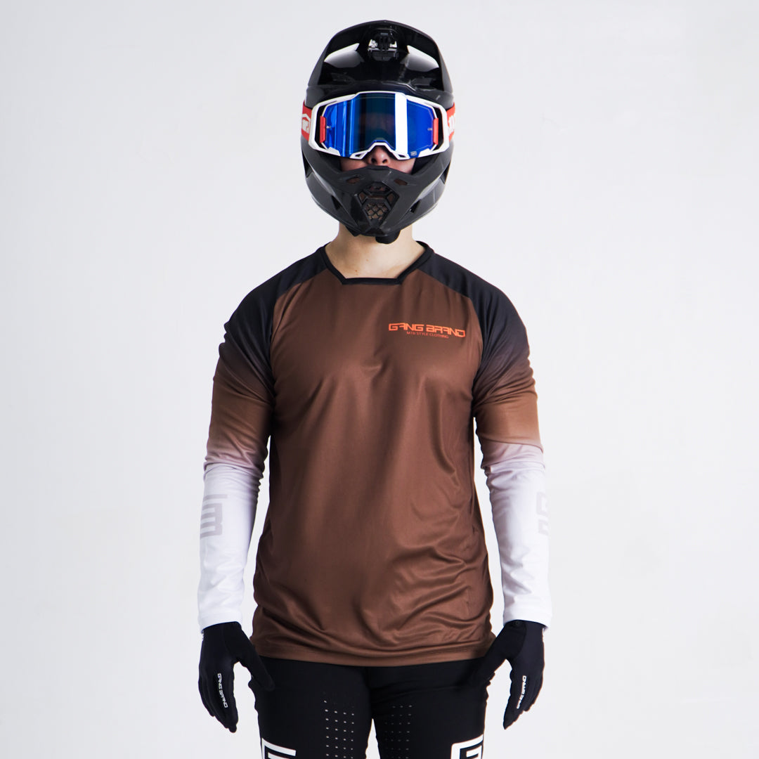 Jersey GangBrand MTB Manga Larga Café Degradado
