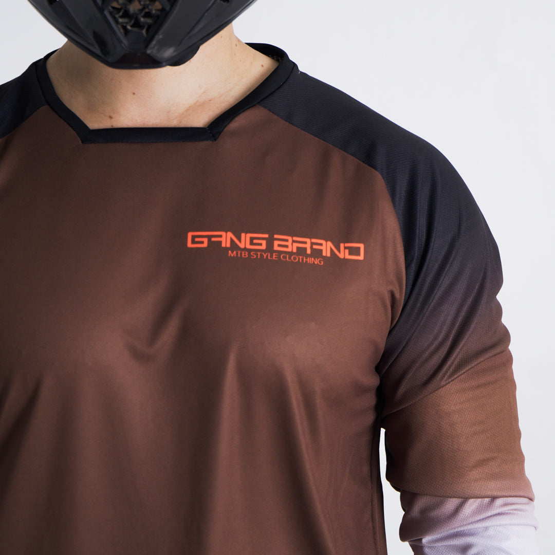 Jersey GangBrand MTB Manga Larga Café Degradado
