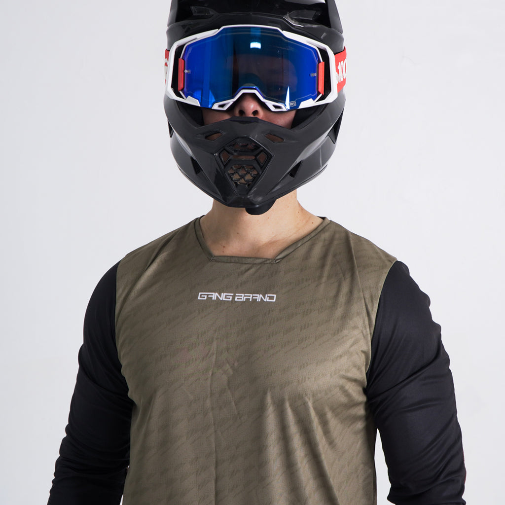 Jersey Gangbrand MTB Manga Larga Verde Olivo