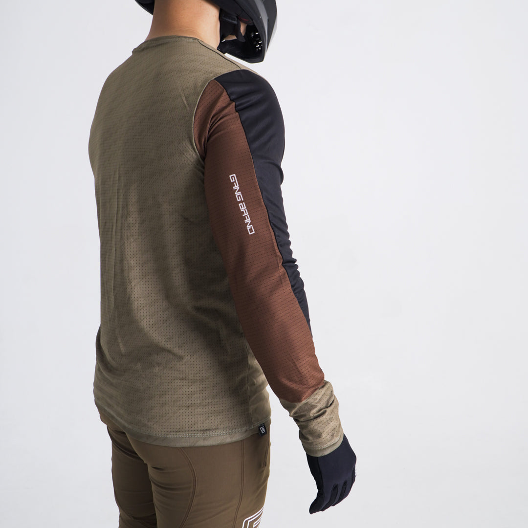 Jersey Gangbrand MTB Manga Larga Verde Olivo