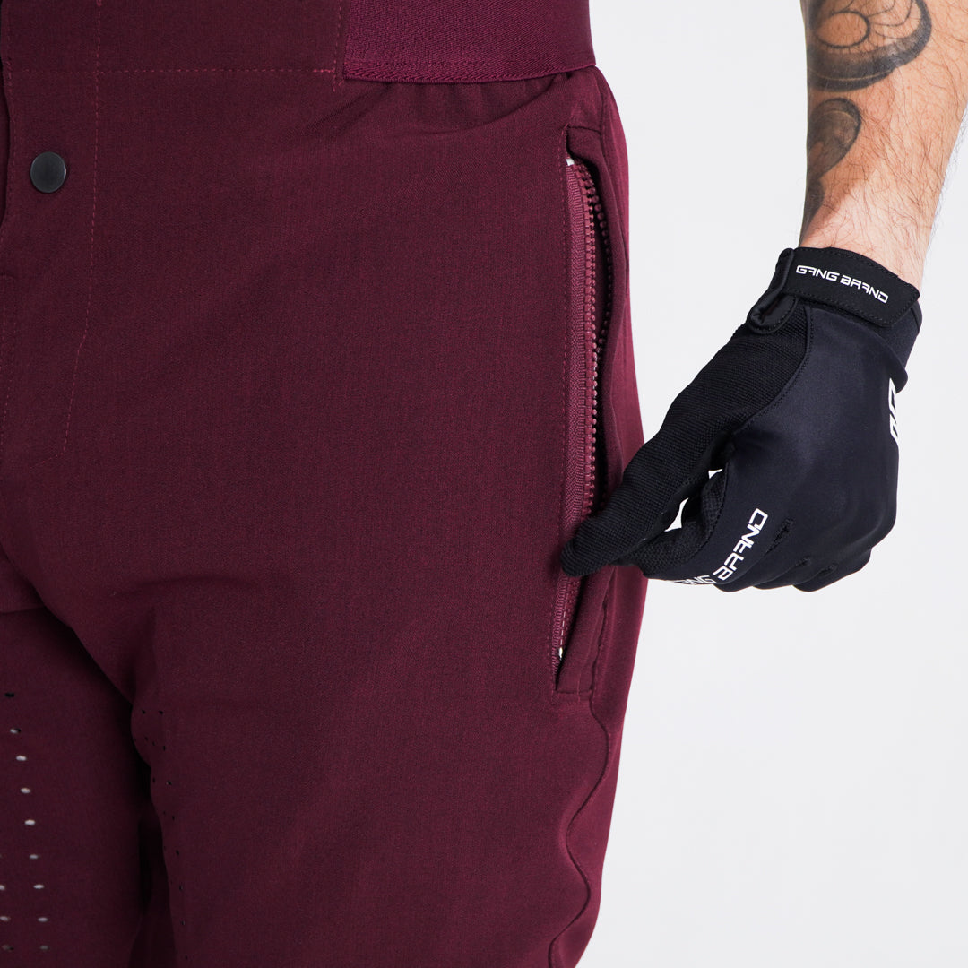 Pantalón GangBrand MTB Downhill/Enduro Clásico Tinto