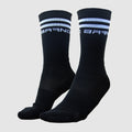Calceta GangBrand de Compresión Ciclismo Negro/Rayas Blancas