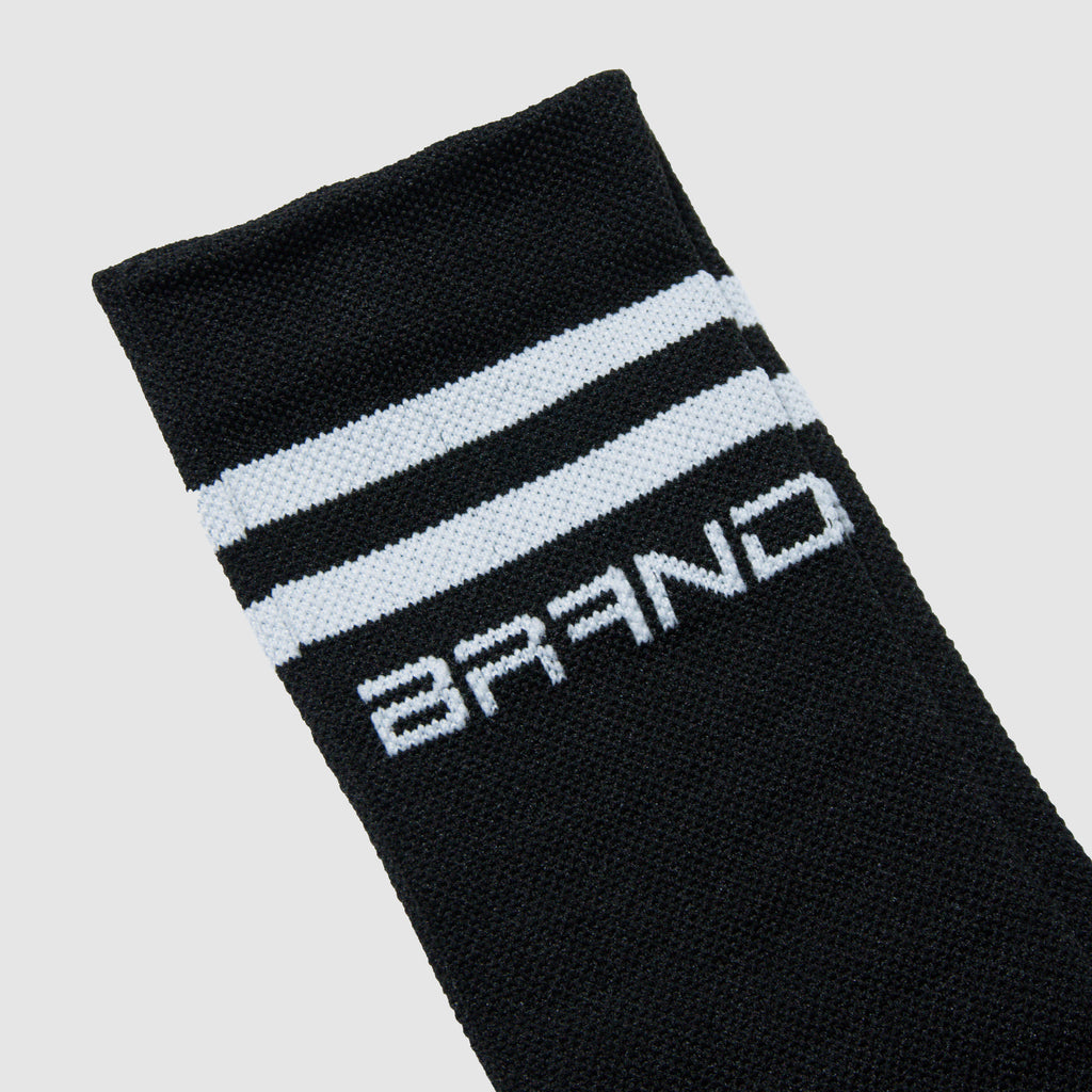 Calceta GangBrand de Compresión Ciclismo Negro/Rayas Blancas