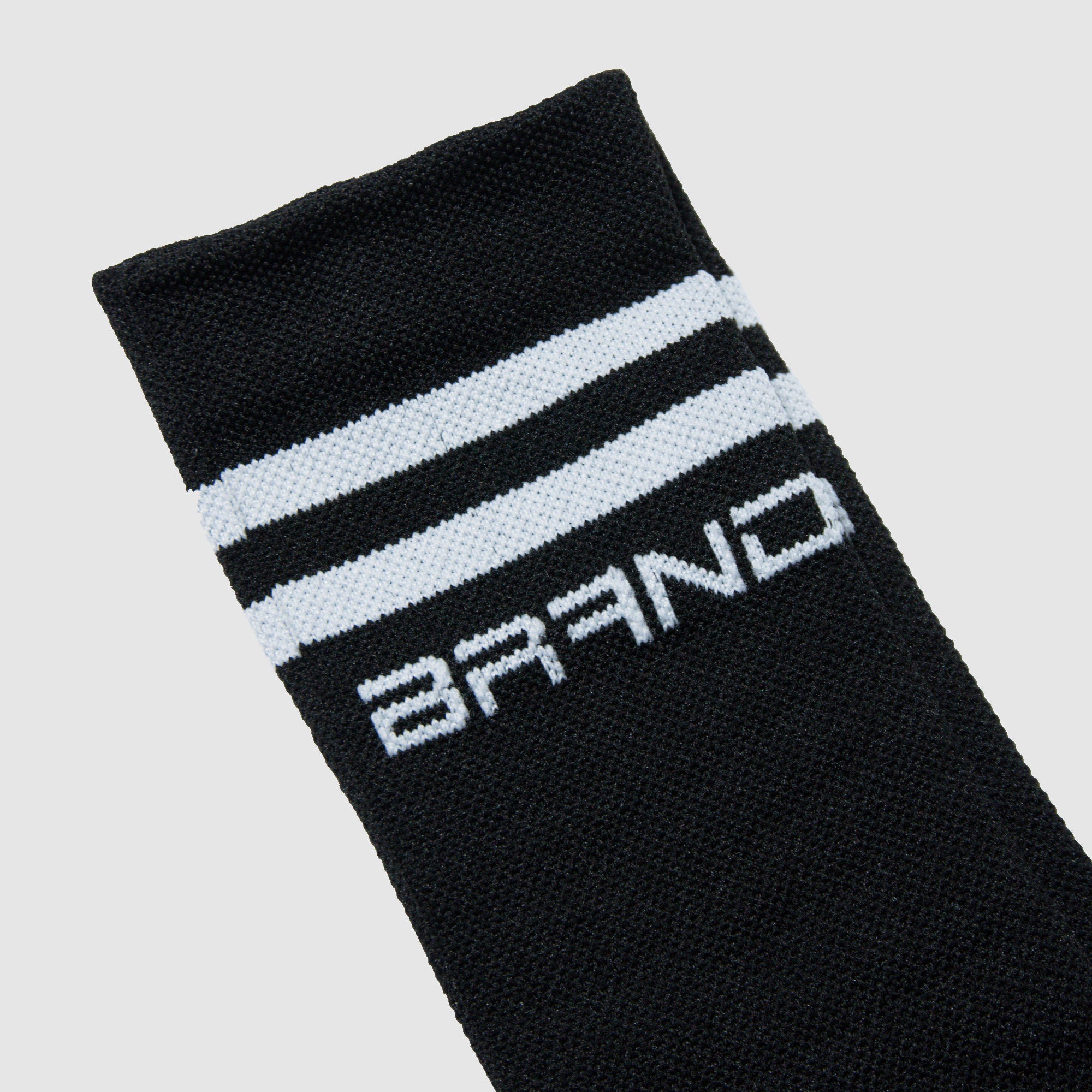 Calceta GangBrand de Compresión Ciclismo Negro/Rayas Blancas