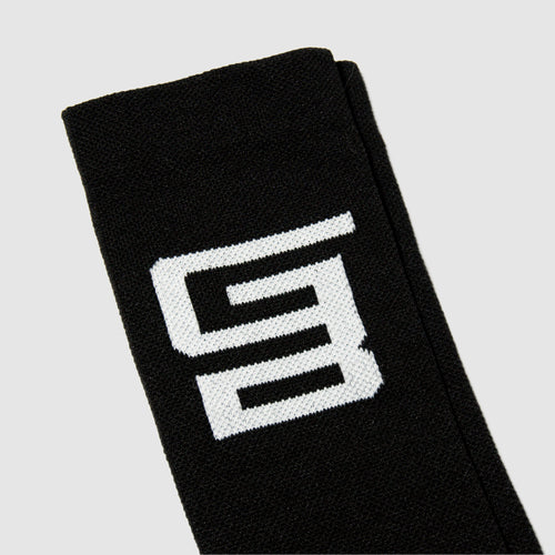 Calceta GangBrand de Compresión Ciclismo Logo Blanco