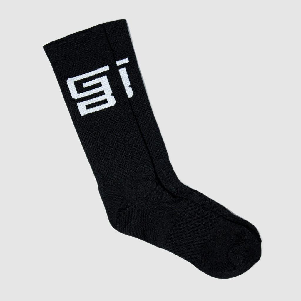 Calceta GangBrand de Compresión Ciclismo Logo Blanco