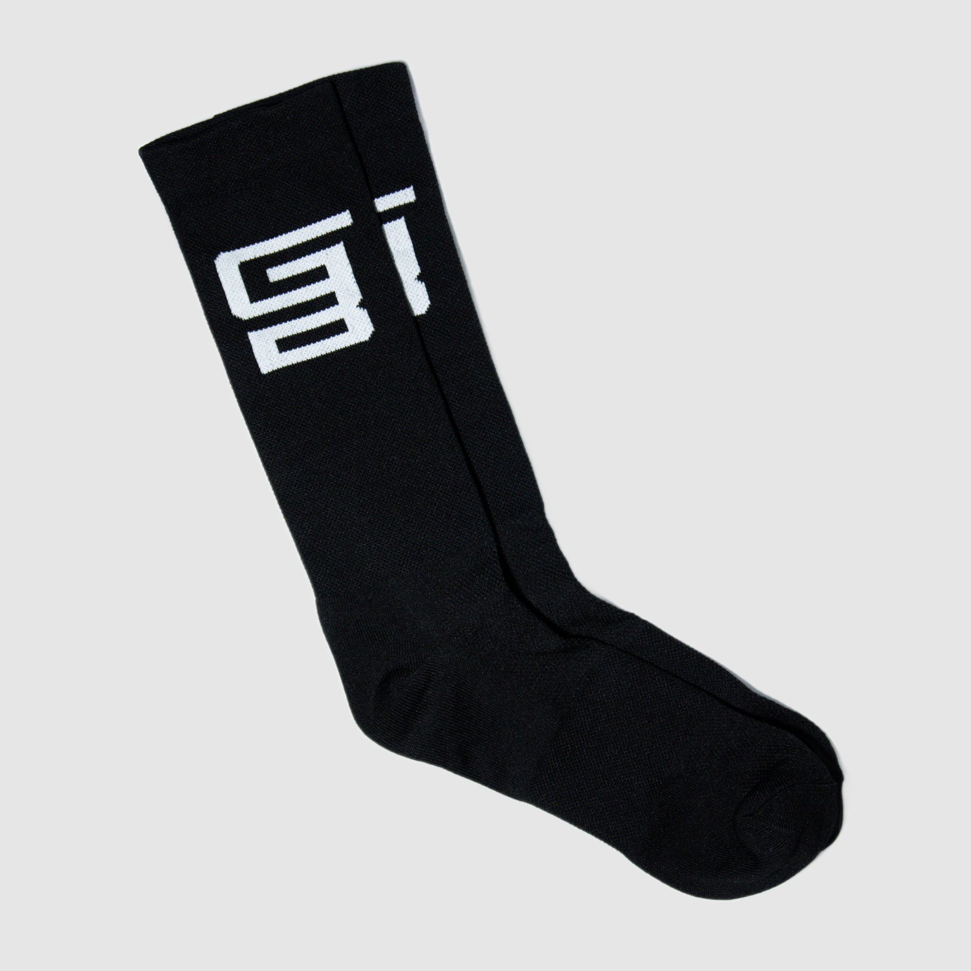 Calceta GangBrand de Compresión Ciclismo Logo Blanco