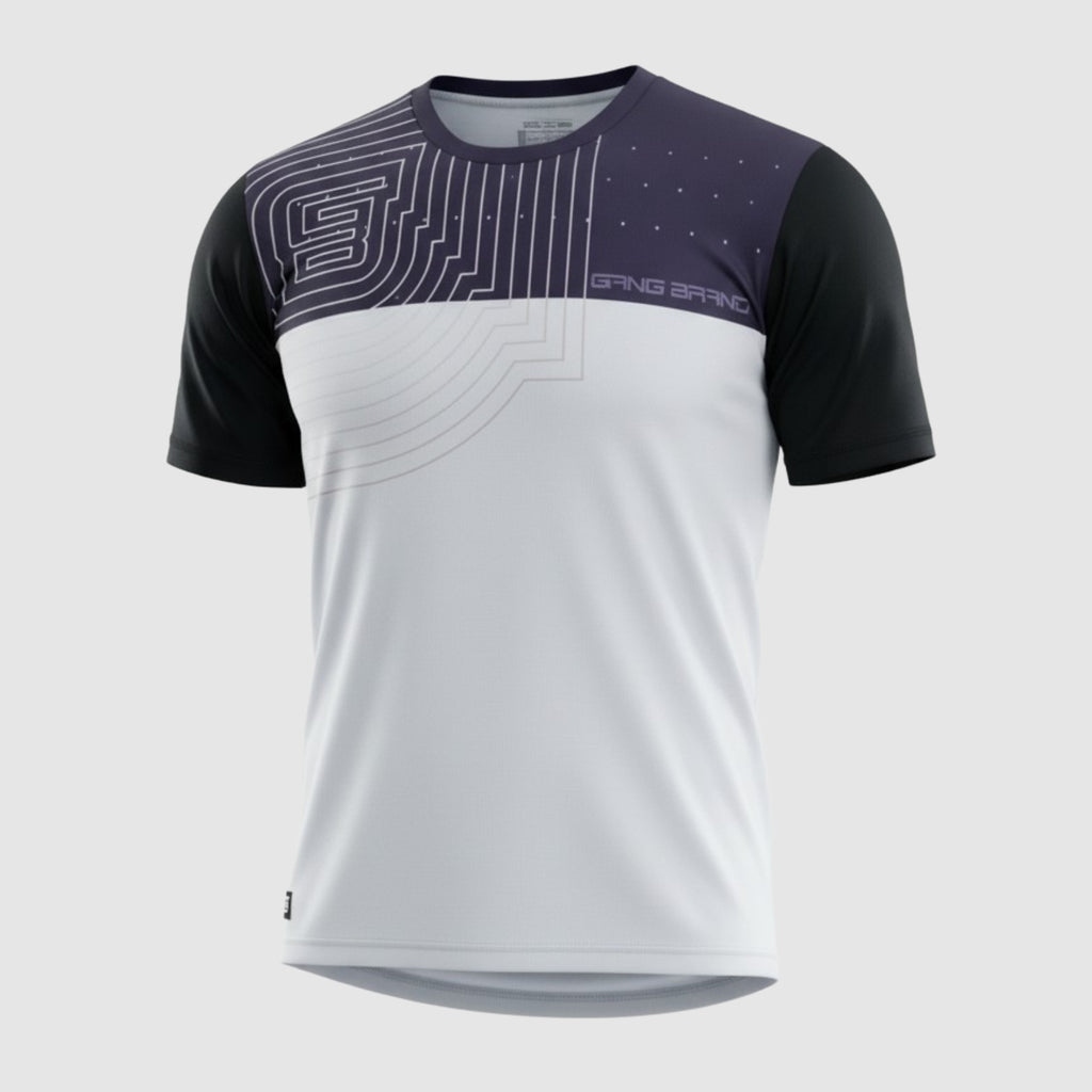 Jersey GangBrand MTB Manga Corta Beige/Uva/Negro