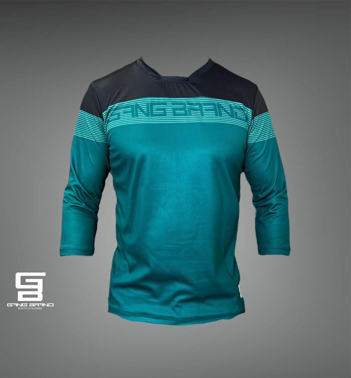 Jersey manga larga azul turquesa
